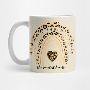 I TEACH THE SWEET HEARTS - Leopard Rainbow Mug